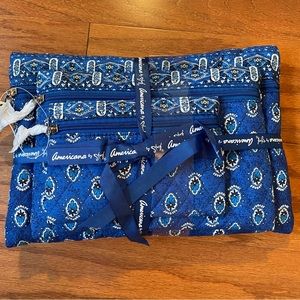 NWT quilted fabric pouches